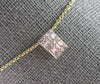 .23CT DIAMOND 14KT YELLOW GOLD 3D BAGUETTE CLUSTER RECTANGULAR FLOATING PENDANT