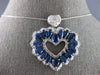 LARGE 7.5CT DIAMOND & AAA SAPPHIRE 14KT WHITE GOLD 3D PEAR SHAPE & ROUND PENDANT