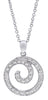 ESTATE .25CT DIAMOND 18KT WHITE GOLD 3D ROUND CRISS CROSS SWIRL FLOATING PENDANT