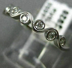 ESTATE .11CT DIAMOND 14K WHITE GOLD ETOILE BEZEL SEMI ETERNITY ANNIVERSARY RING