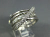 ESTATE WIDE .60CT DIAMOND 14KT WHITE GOLD MULTI ROW CRISS CROSS LOVE RING #1088