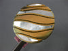 ESTATE LARGE AAA MOTHER OF PEARL 14KT YELLOW GOLD 3D CIRCULAR FILIGREE FUN RING