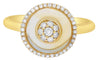 ESTATE 2.12CT DIAMOND & AAA CITRINE 14KT YELLOW GOLD FLOWER CIRCULAR FUN RING