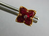 1.42CT DIAMOND & AAA RUBY 18KT ROSE GOLD 3D PEAR SHAPE FLOWER STAR STUD EARRINGS