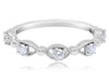 .34CT DIAMOND 14K WHITE GOLD 3D FILIGREE 5 STONE MARQUISE SHAPE ANNIVERSARY RING