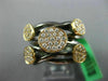 ESTATE LARGE .57CT DIAMOND 18KT BLACK GOLD 3D CLUSTER MULTI ROW CRISS CROSS RING