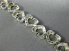 ANTIQUE 1.0CT DIAMOND 14KT WHITE GOLD 3D CLASSIC OPEN HEART LOVE BRACELET #17775