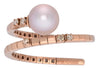 ESTATE .07CT DIAMOND & AAA PINK SOUTH SEA PEARL 18KT ROSE GOLD FLEXIBLE FUN RING