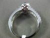 ESTATE 1.55CT DIAMOND & RUBY 14KT WHITE GOLD OVAL HALO FILIGREE ENGAGEMENT RING