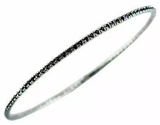 1.60CT AAA SAPPHIRE 14KT WHITE GOLD 3D ETERNITY 2mm BANGLE BRACELET