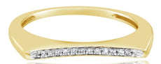 ESTATE .05CT DIAMOND 14KT YELLOW GOLD 3D CLASSC ROUND CONCAVE BAR RING
