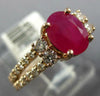 1.90CT DIAMOND & AAA RUBY 14KT ROSE GOLD 3D OVAL & ROUND CLASSIC ENGAGEMENT RING
