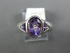 1.90CT AAA AMETHYST 14K WHITE GOLD OVAL & TRILLION 3 STONE BEZEL FRIENDSHIP RING