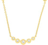 ESTATE .20CT DIAMOND 14KT YELLOW GOLD CLASSIC ROUND 5 STONE BEZEL LOVE NECKLACE