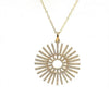ESTATE LARGE .53CT DIAMOND 14KT YELLOW GOLD 3D CLASSIC SUNBURST FLOATING PENDANT