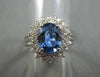 ANTIQUE LARGE 3.22CT DIAMOND & AAA SAPPHIRE 14K WHITE GOLD CLUSTER RING STUNNING