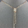 1.16CT DIAMOND 14K ROSE GOLD ROUND & BAGUETTE HEXAGON LARIAT CHANDELIER NECKLACE