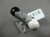 ESTATE LARGE .65CT DIAMOND AAA ONYX & AGATE 14KT WHITE GOLD CRISS CROSS FUN RING