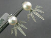 ESTATE .33CT DIAMOND & AAA SOUTH SEA PEARL 14KT WHITE GOLD SPIKE JACKET EARRINGS