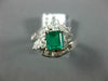 ESTATE 1.53CT DIAMOND & AAA EMERALD 14KT WHITE GOLD BAGUETTE ENGAGEMENT RING 121