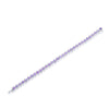 ESTATE 8.0CT AAA AMETHYST 14KT WHITE GOLD 3D ROUND CLASSIC BEZEL TENNIS BRACELET