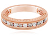 .49CT WHITE & CHOCOLATE FANCY DIAMOND 18KT ROSE GOLD SEMI ETERNITY FILIGREE RING