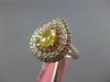 2.16CT WHITE CANARY & PINK DIAMOND 18K 2 TONE GOLD 3D PEAR SHAPE ENGAGEMENT RING