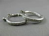 ESTATE .54CT DIAMOND 14KT WHITE GOLD DOUBLE SIDED HOOP HUGGIE EARRINGS #17697