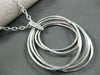 ESTATE LARGE .13CT DIAMOND 14KT WHITE GOLD 3D MULTI OVAL HANDCRAFTED PENDANT