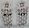 ESTATE .78CT DIAMOND 14KT WHITE GOLD ROUND MULTI ROW CHANDELIER HANGING EARRINGS