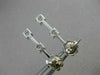 ESTATE .88CTW DIAMOND 14K WHITE GOLD HANGING PAST PRESENT FUTURE EARRINGS #14438