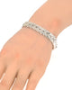 ESTATE 18KT YELLOW GOLD & 925 SILVER 3D CLASSIC MULTI LEAF CUFF BANGLE BRACELET