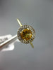 ESTATE .47CT DIAMOND & AAA CITRINE 14KT YELLOW GOLD ROUND HALO CLASSIC FUN RING