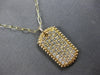 ESTATE .98CT DIAMOND 14KT YELLOW GOLD PAVE RECTANGULAR DOG TAG FLOATING PENDANT