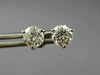 ESTATE LARGE 1.40CT DIAMOND 14K WHITE GOLD 3D 3 PRONG ROUND STUD EARRINGS #25970