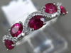 ESTATE 1.03CT DIAMOND & AAA RUBY 14KT WHITE GOLD 5 STONE ETOILE ANNIVERSARY RING