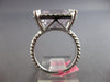 EXTRA LARGE 11.47CT DIAMOND & AAA KUNZITE 18KT WHITE GOLD SQUARE ENGAGEMENT RING