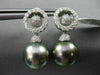 LARGE .91CT DIAMOND & AAA TAHITIAN PEARL 18KT WHITE GOLD CIRCLE OF LIFE EARRINGS
