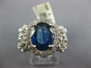 LARGE 3.3CT DIAMOND & AAA SAPPHIRE 14KT WHITE GOLD OVAL FLOWER ENGAGEMENT RING