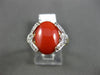 ESTATE .07CT DIAMOND & AAA CORAL 14KT YELLOW GOLD 3D FILIGREE MILGRAIN FUN RING