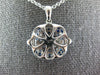 ESTATE 1.38CT DIAMOND & AAA SAPPHIRE 18KT WHITE GOLD SQUARE CLUSTER FUN PENDANT