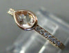 ESTATE .43CT DIAMOND & AAA MORGANITE 14K ROSE GOLD PEAR SHAPE SEMI ETERNITY RING