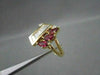 ANTIQUE WIDE 1.45CTW DIAMOND & AAA RUBY 14KT YELLOW COCKTAIL RING AMAZING #22075