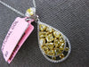 2.64CT WHITE & FANCY YELLOW DIAMOND 18K 2 TONE GOLD 3D CLUSTER TEAR DROP PENDANT