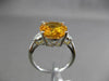 ESTATE 5.24CTW DIAMOND & AAA EXTRA FACET CITRINE 14KT WHITE GOLD ENGAGEMENT RING