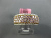 ESTATE WIDE 1.33CT WHITE & PINK DIAMOND 18K WHITE & ROSE GOLD ANNIVERSARY RING