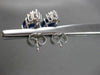 ESTATE 4.23CT DIAMOND & AAA OVAL SAPPHIRE 14KT WHITE GOLD STUD EARRINGS #24449