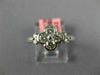 ESTATE .60CT DIAMOND 18KT WHITE GOLD 3D ROUND FOUR LEAF CLOVER FLOWER LOVE RING