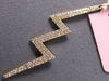LARGE .23CT DIAMOND 14KT YELLOW GOLD 2 ROW CRISS CROSS LIGHTING BOLT FUN PENDANT