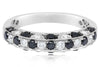 .70CT WHITE & BLACK DIAMOND 18KT WHITE GOLD 3D FILIGREE WEDDING ANNIVERSARY RING